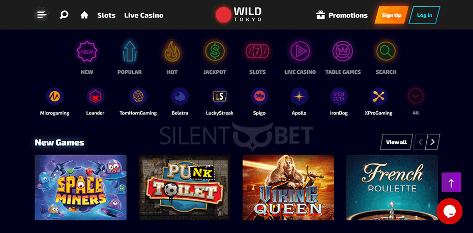 WildTokyo Casino Website Design