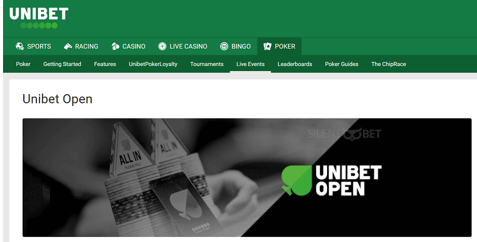 Unibet poker homepage