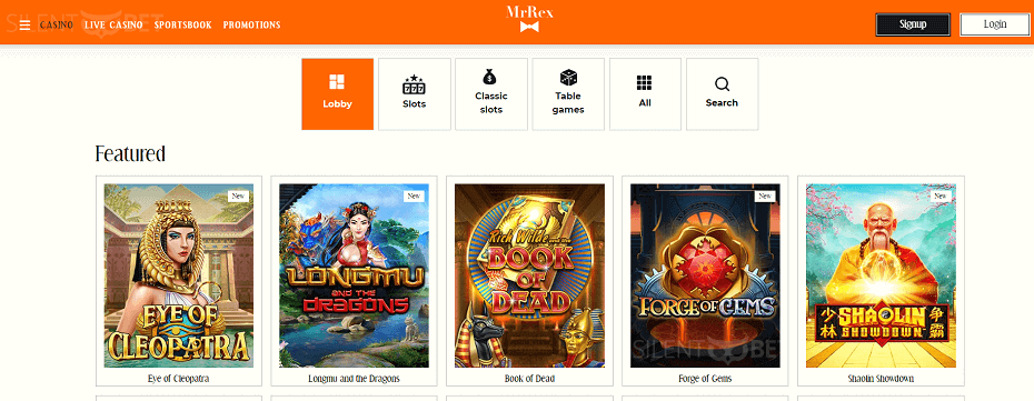 MrRex casino website
