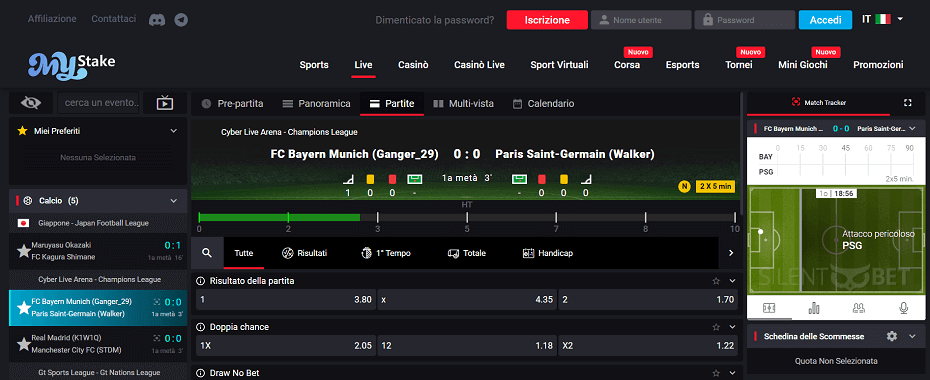 MyStake IT sport in diretta