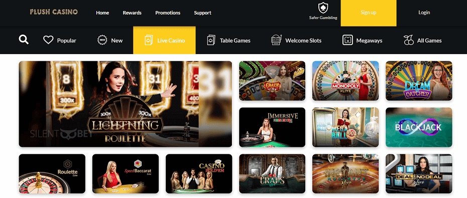 Plush casino live dealer games